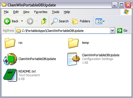 ClamWinPortableDBUpdate folder